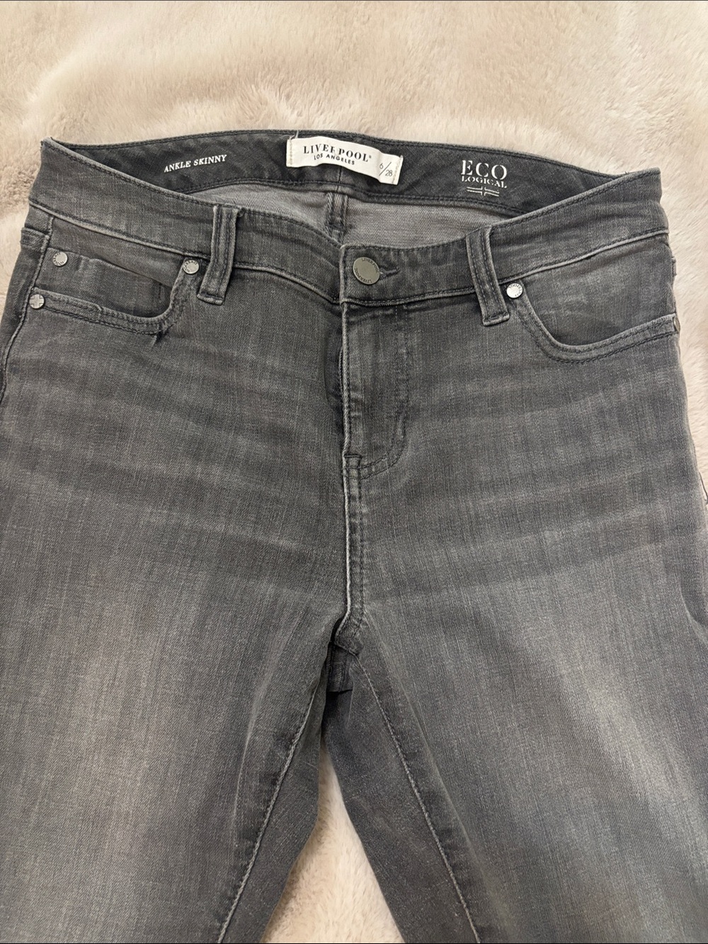 Liverpool Ankle Skinny Jeans - Dark Gray Wash